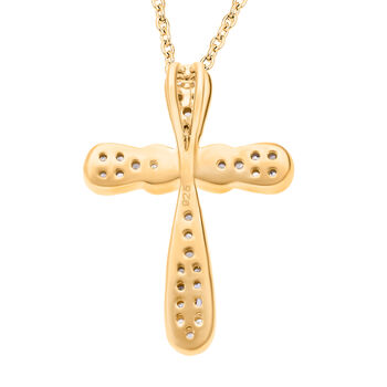 Diamant Anh&auml;nger, 925 Silber Gelbgold Vermeil - 0,33 ct.