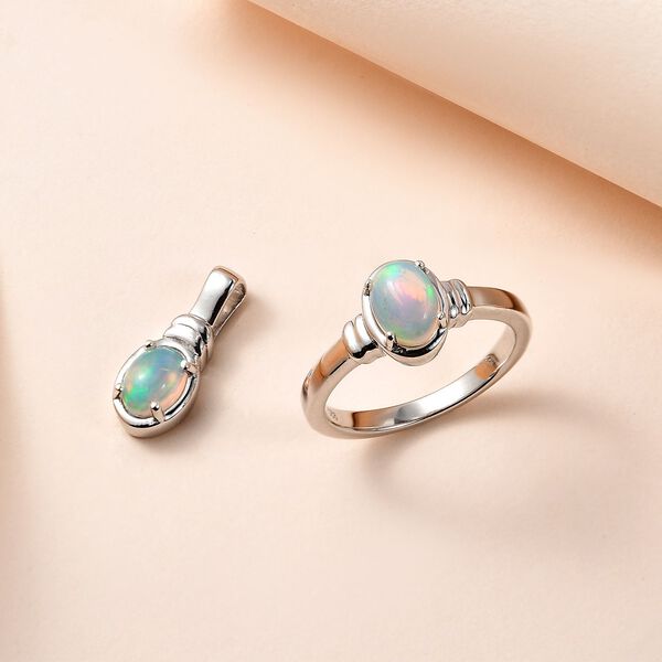 2er-Set- AA natürliches, äthiopisches Welo Opal-Schmuckset - 1,12 ct, image number 2