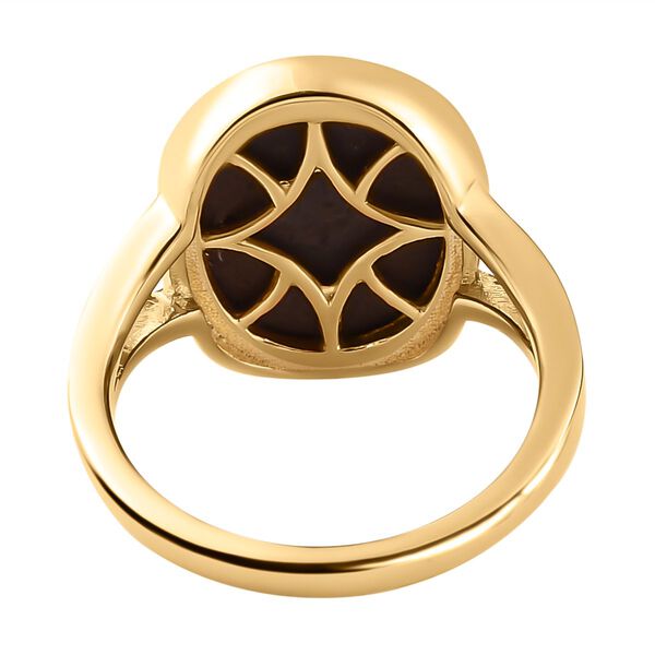 Mosaik-Opal Solit&auml;r-Ring, 925 Silber Gelbgold Vermeil, 5,43 ct. image number 6