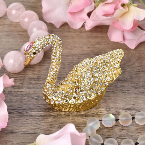 Schwan Deko Schmuckdose mit Goldbeschichtung, Gr&ouml;&szlig;e: 7.5x3.5x6.5 cm image number 2