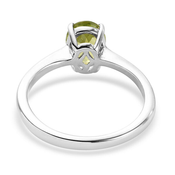 Nat&uuml;rlicher Peridot Solit&auml;r Ring 925 Silber platiniert  ca. 1,26 ct image number 6