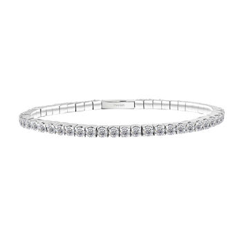 D'Joy Moissanit 19cm Armreif, Edelstahl und 925 Silber rhodiniert - 8,16 ct.