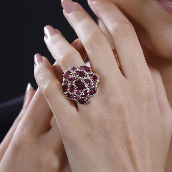 GP Italian Garden Kollektion-Rhodolith Granat und Kanchanaburi blauer Saphir-Ring - 6,91 ct. image number 10
