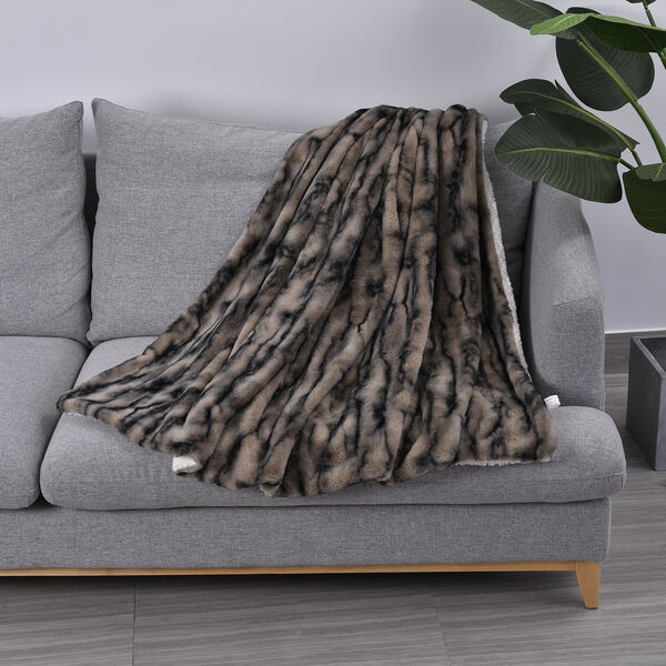 Serenity Night: Luxus Kollektion - Super weiche Kunstfelldecke mit Sherpa Futter, 150x200 cm, Polarfuchs Beige image number 2