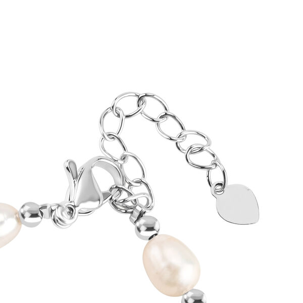 Mehrfarbige S&uuml;&szlig;wasser Perle Armband ca. 16.5 cm + 3.5 cm Extender, Nickelfreies Messing, Silberfarben image number 6