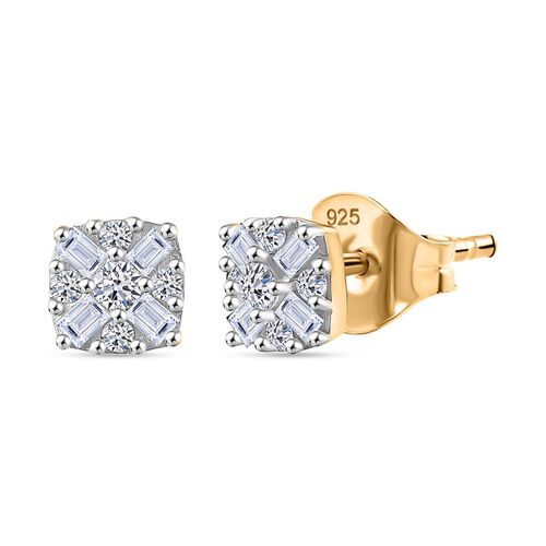 Lab Grown Diamant SI Ohrringe 925 Silber 750 Gelbgold Vermeil ca. 0,24 ct. image number 0