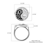 Weißer Zirkon und schwarzer Spinell-Ring, 925 Silber platiniert (Größe 21.00) ca. 1,85 ct image number 6