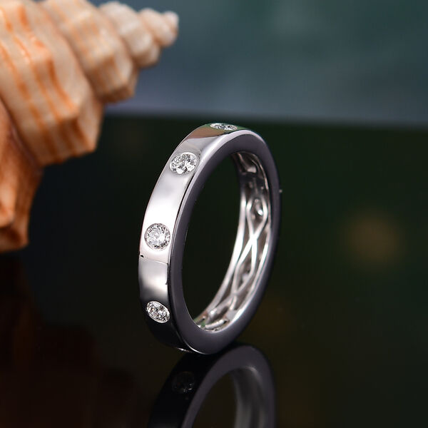 LUXURIANT VS-EF Labor Diamant Ring, 925 Silber rhodiniert - 0,50 ct. image number 2