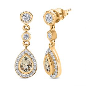 AAA Turkizit und Zirkon Halo Ohrringe - 1,32 ct.