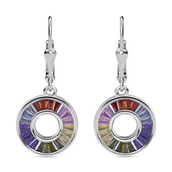 LUSTRO STELLA - Mehrfarbiger Zirkonia Ohrringe, 925 Silber rhodiniert