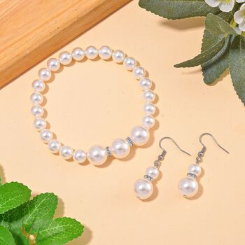 Wei&szlig;es Muschelkernperle Schmuckset