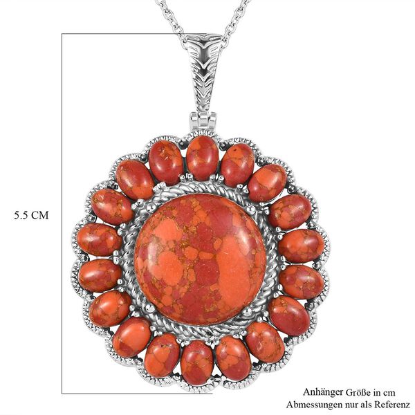 Orange Mohave T&uuml;rkis Anh&auml;nger mit 50cm Kette - 34,30 ct. image number 7