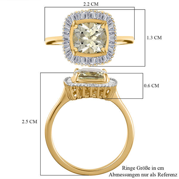 ILIANA AAA Turkizit und SI G-H Diamant-Ring in 750 Gelbgold - 2,87 ct. image number 7