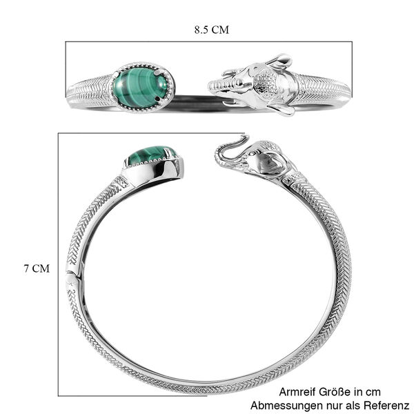 Malachit-Armreif, ca. 19 cm, Edelstahl ca. 8,53 ct image number 5