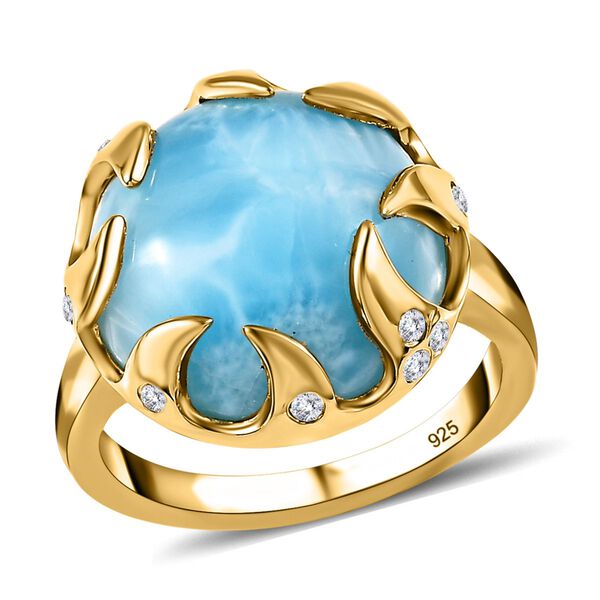 Larimar und Zirkon Ring - 13,33 ct. image number 3
