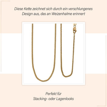 Spiga Halskette in 375 Gelbgold, 75cm