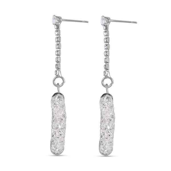 Weißer Kristall Ohrringe Reines Messing image number 4