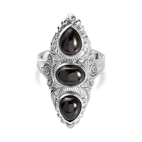 Elite Shungit Ring 925 Silber platiniert (Größe 18.00) ca. 2,48 ct image number 0