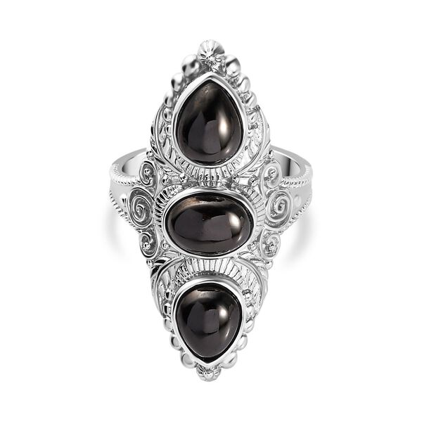 Elite Shungit Ring 925 Silber platiniert (Größe 18.00) ca. 2,48 ct image number 0