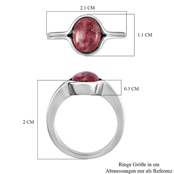 Norwegischer Thulit-Ring, 925 Silber platiniert  ca. 2,25 ct image number 7