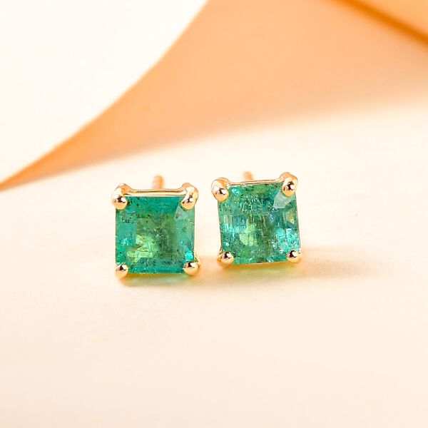 AAA Kagem sambische Smaragd-Ohrringe, 375 Gold ca. 0,73 ct image number 2