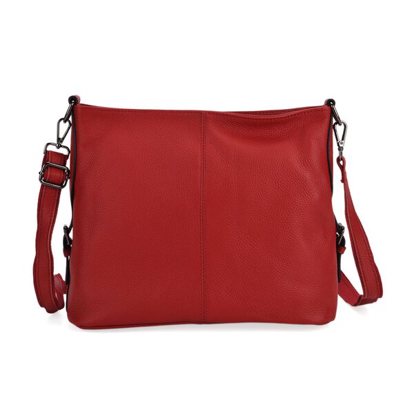 Leder-Crossbody-Tasche mit 3 Tragevarianten, 32x12x25 cm, Rot image number 6