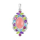 AA Vinicunca-Peruanischer Opal, Himmelblauer Topas Anhänger 925 Silber rhodiniert ca. 8,23 ct.