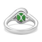 Grüne Jade, Weißer Zirkon Ring 925 Silber rhodiniert (Größe 20.00) ca. 3.74 ct image number 4