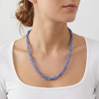 Blaue Kristall 50+5cm Halskette