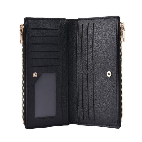 Brieftasche aus Kunstleder mit RFID Schutz, 19x19,5 cm, Schwarz image number 4