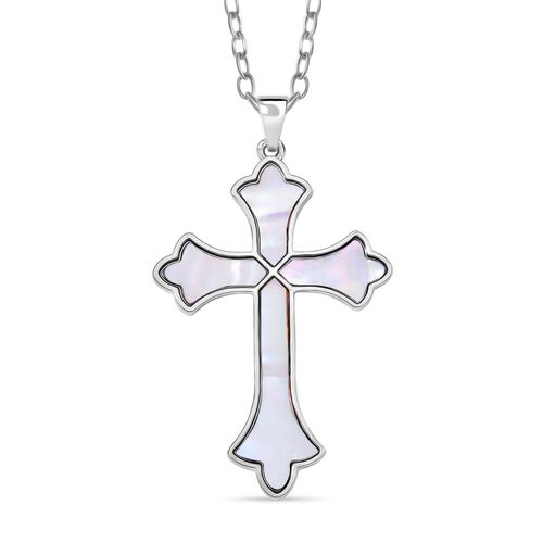 Kokosnuss-Muschel Kreuz Anhänger mit Kette image number 0