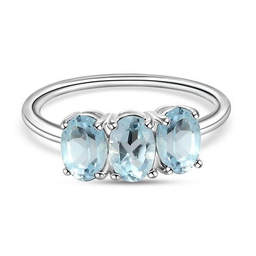 Himmelblauer Topas Ring, 925 Silber (Größe 16.00) ca. 1,68 ct image number 0