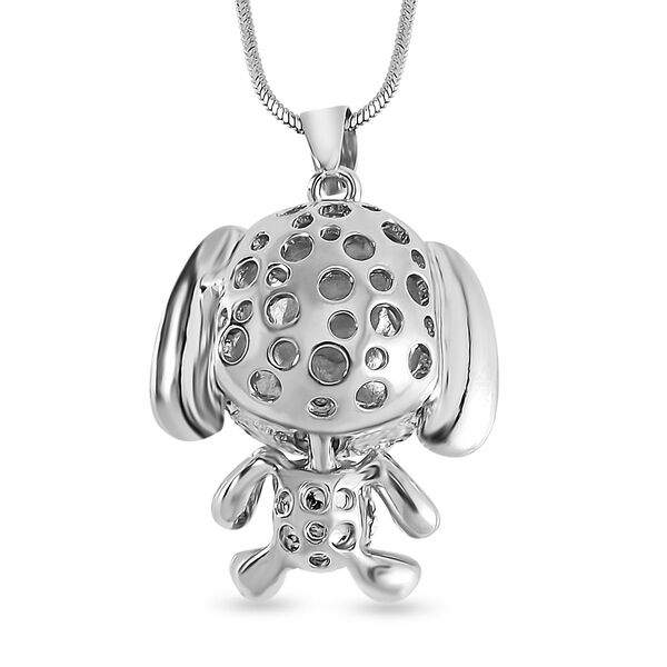 Blauer Kristall, Weißer Kristall Halskette ca. 70 cm  emailliert image number 4