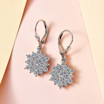 Moissanit Ohrringe, 925 Silber platiniert ca. 2.28 ct