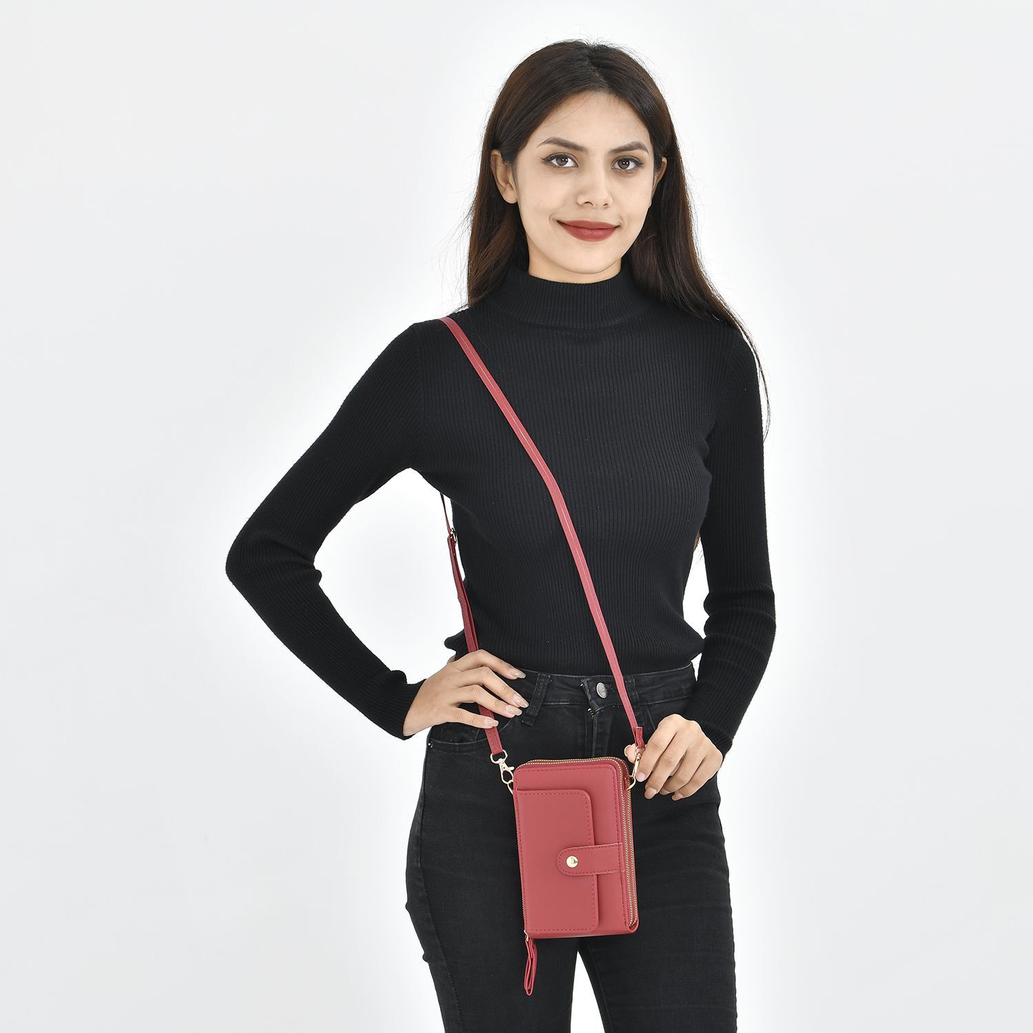 Crossbody Bag mit RFID Schutz GroBe 18 5x11x5cm Magenta