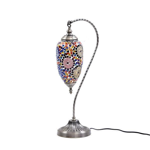 Handgefertigte, orientalische Mosaikglas-Tischlampe in Wassertropfen Form, Mehrfarbig image number 3