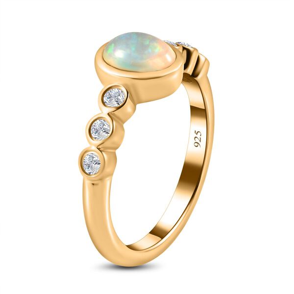 2er-Set AA natürliches, äthiopisches Welo-Opal und Zirkon-Schmuckset - 1,75 ct. image number 5