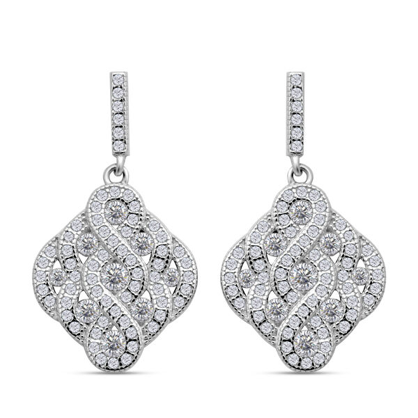 Lustro Stella - Wei&szlig;e Zirkonia-Ohrringe, 925 Silber rhodiniert ca. 2.25 ct