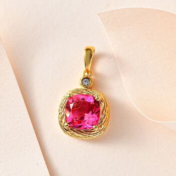Sunset Quarz Triplett und Zirkon Anh&auml;nger - 3,52 ct.