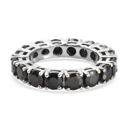 Elite Shungit Ring 925 Silber platiniert (Größe 17.00) ca. 2,51 ct