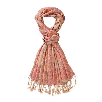 Jacquard Paisley-Schal, 175cm x 70cm, Aprikose