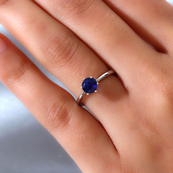 AAA Kyanit Solitär Ring 925 Silber Platin-Überzug image number 3