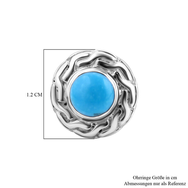 Royal Bali - Sleeping Beauty T&uuml;rkis Ohrringe 925 Silber ca. 1.84 ct image number 4