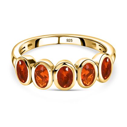 Salamanca Feueropal Ring, 925 Silber vergoldet (Größe 17.00), ca. 0.76 ct