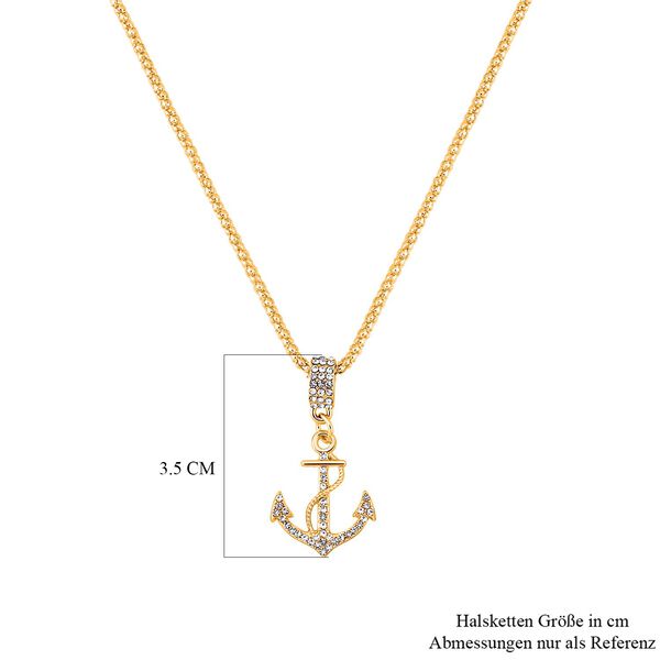 2er-Set - wei&szlig;e Kristall-Halskette in Goldton, 50 cm - 5 ct. image number 5