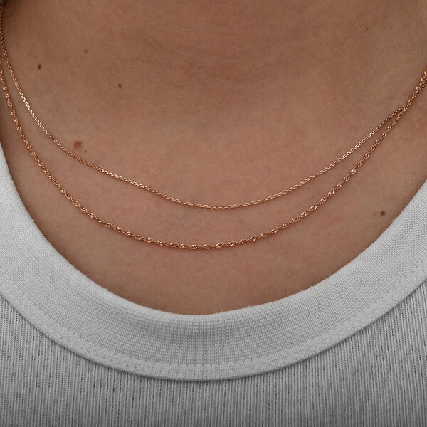 2er Set - Italienische Singapurkette und Ankerkette, 925 Silber ros&eacute;vergoldet ca. 45 cm ca. 2,46g image number 1