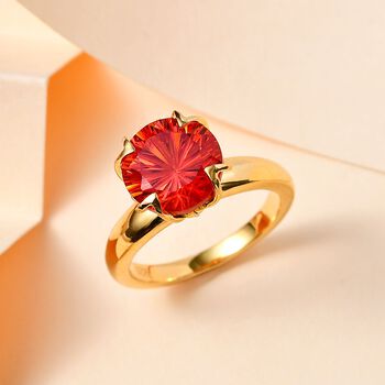 Labor Padparadscha-Saphir und Zirkon Ring - 5,37 ct.