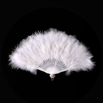 20iger Style Federf&auml;cher, wei&szlig;