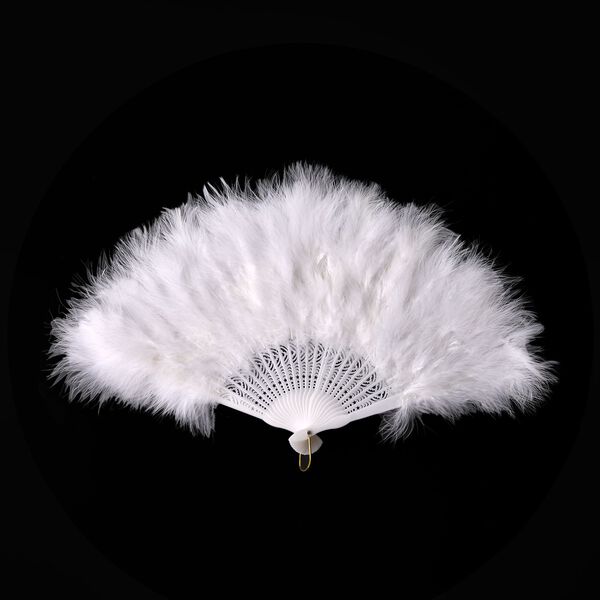 20iger Style Federf&auml;cher, wei&szlig;