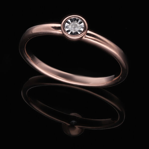 I2 Diamant Solit&auml;r Ring in Silber mit Ros&eacute;gold Vermeil image number 8
